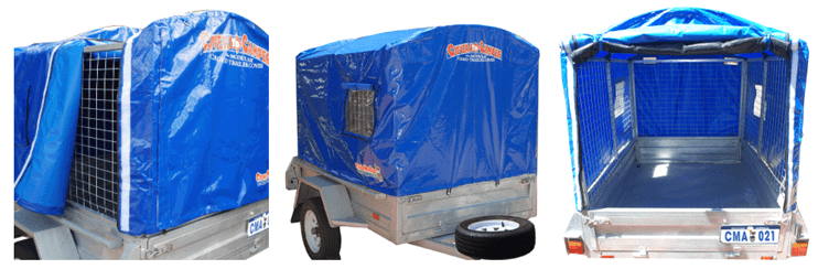Image showing the modular capability, the front with closed vents and the interior of the COVER to CAMPER