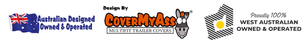 3 Logo Image showing that we are CoverMyAss Trailer Covers Aussie Owned Run & Designed, also proud WA Business